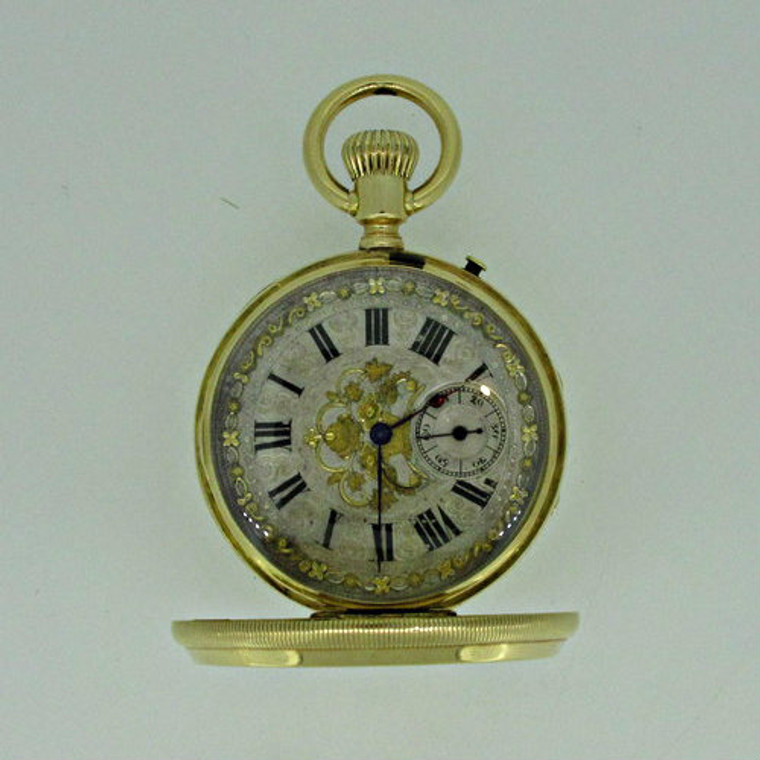 Antique 1874 Paul Jeannot Swiss Geneve 15J 18k Solid Gold Pocket Watch (B8642)