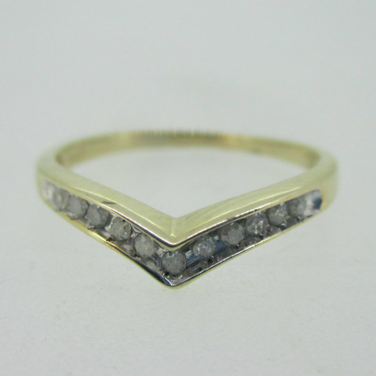 10K Yellow Gold Diamond Wedding Band Wrap Ring Size 6.75