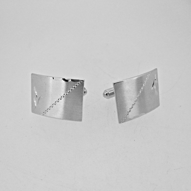 Vintage P.R.K. Sterling  Rectangle Cuff Links 