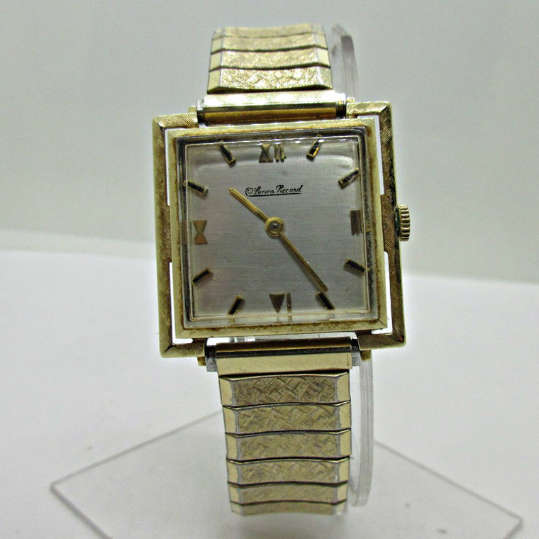 Vintage Lucien Piccard LP49 17J 14k Solid Gold Watch with Gold Plated Band (B9290)