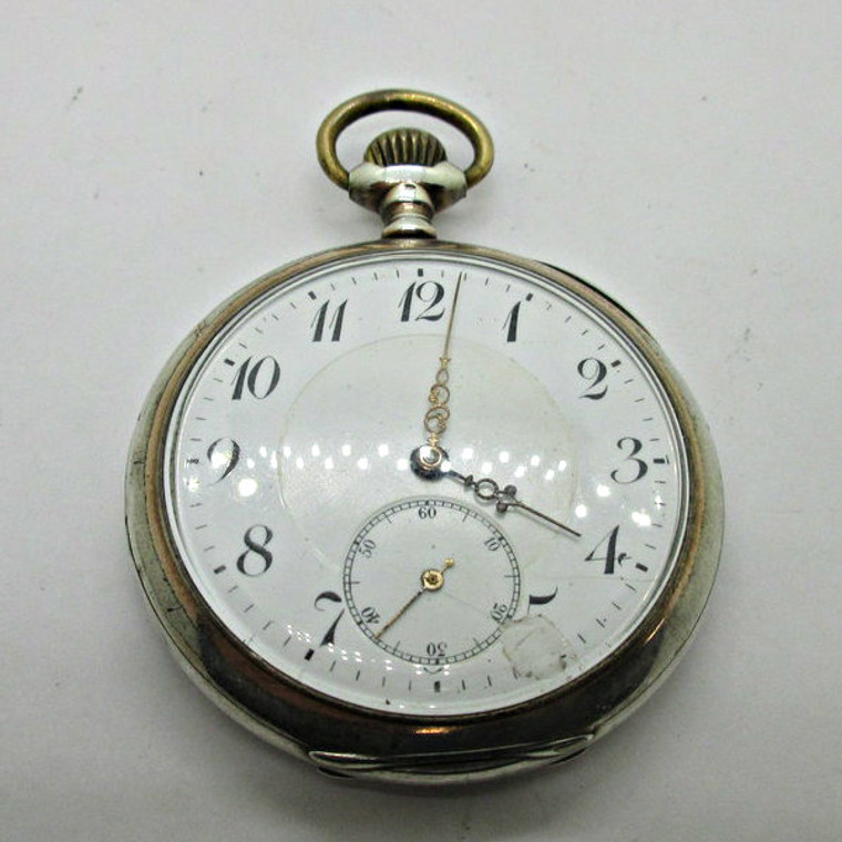 Antique Swiss Marked 800 Silver Pocket Watch (B9293)