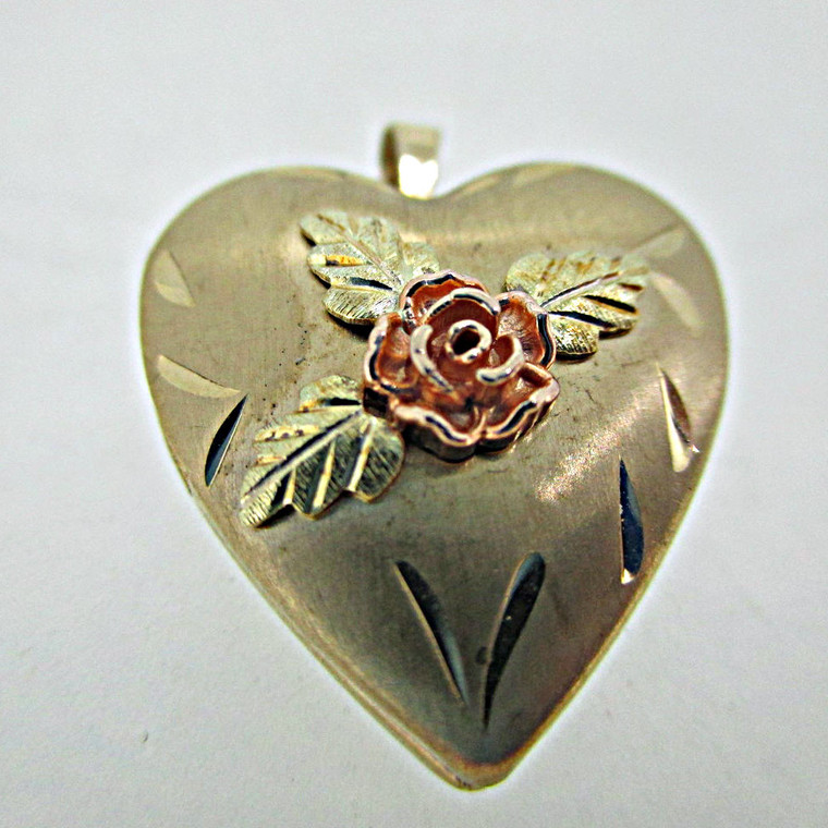 Gold Filled Heart Metal Rose Photo Locket