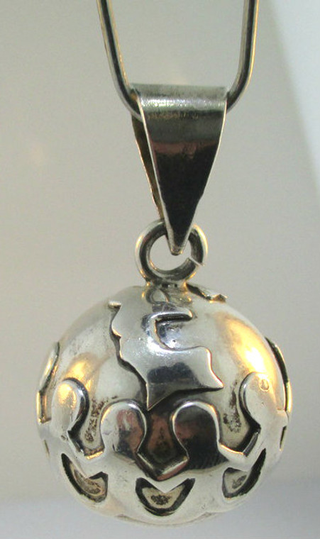 Vintage Sterling Silver “Children Around the World” Chime Pendant*