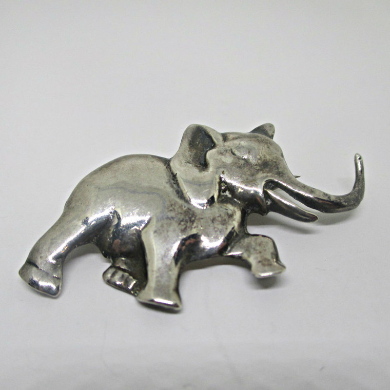 Sterling Silver Elephant Pin Brooch (B9794)