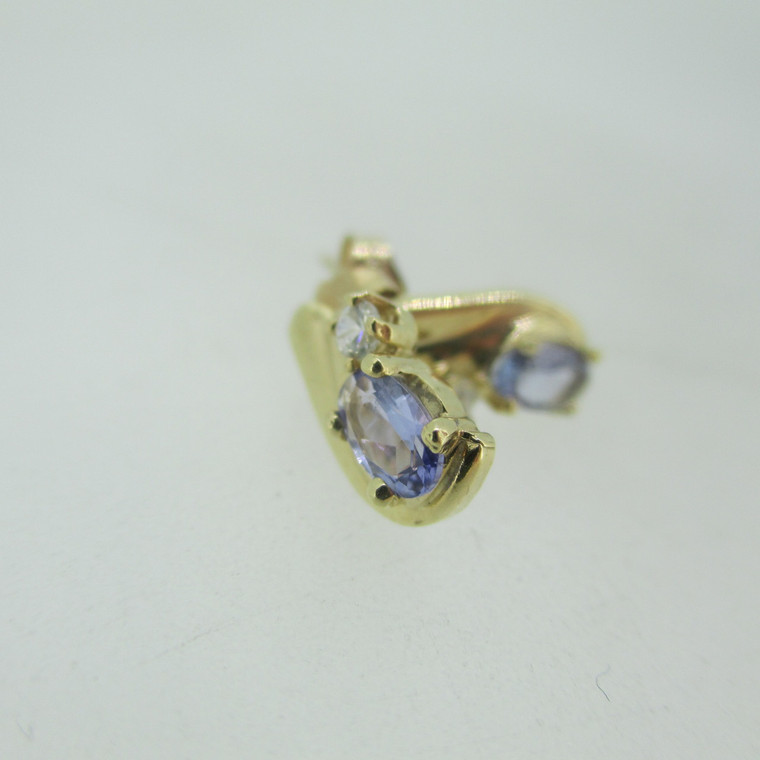 14k Gold Tanzanite Stud Earrings