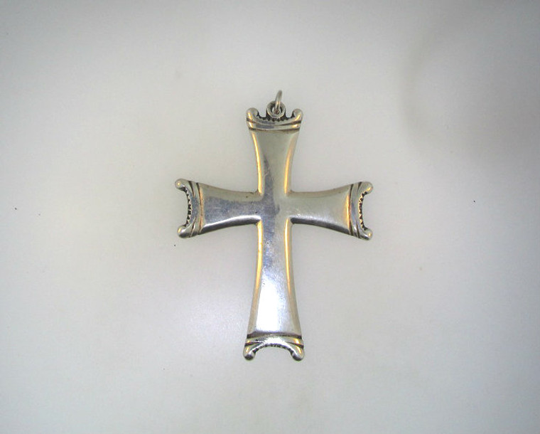 Vintage 800 Sterling Silver Cross Pendant Ornament **