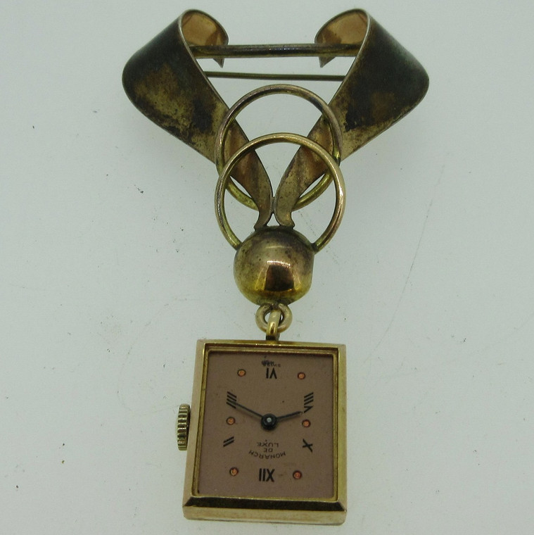 Vintage Monarch Watch Co. 7J Swiss De Luxe 12k Gold Filled Pin Watch Parts (B10506)