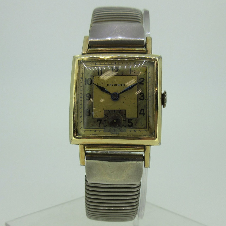 Vintage Clinton Watch Co. "Heyworth" 7J Swiss 10k RGP Stainless Steel Watch Parts (B10735)