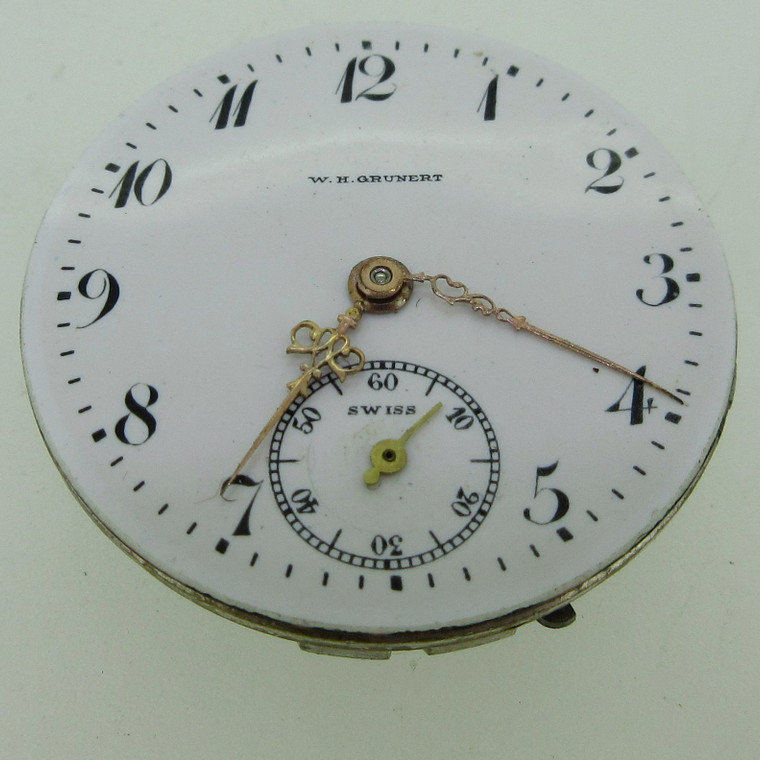 Antique Majestic Watch Co. Swiss Private Label 0s 7J Movement and Dial Parts (B11967)