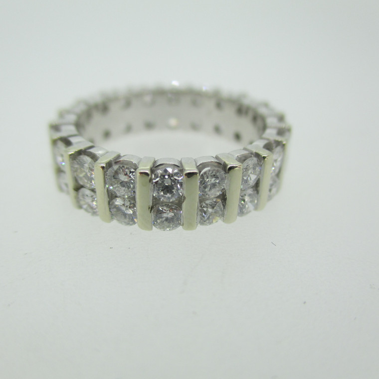 Platinum Approximate 2.0ct TW Diamond Eternity Band Ring Size 6