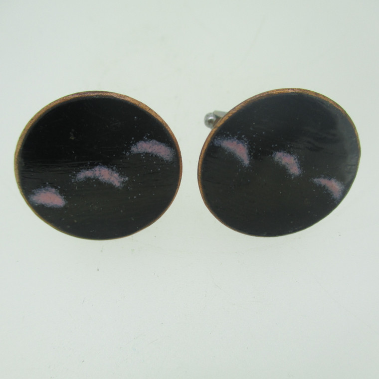 Vintage Black and White Enamel Design Cuff Links (B12536)