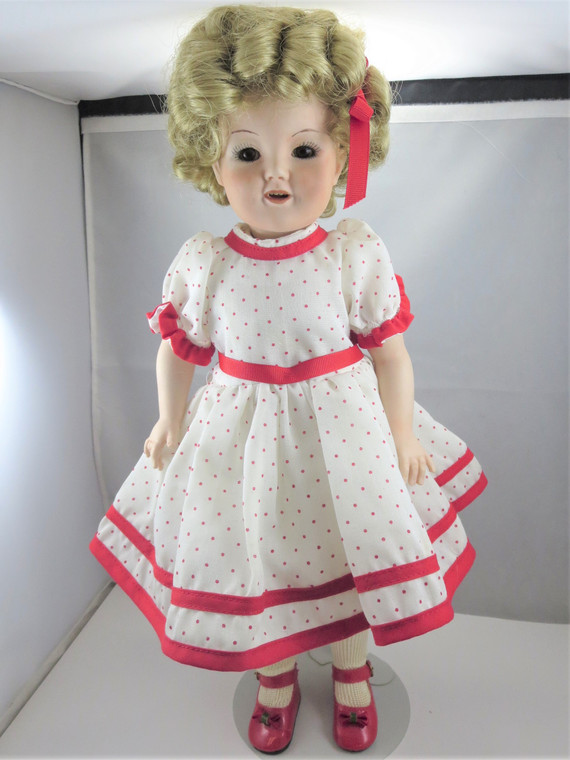 Late 1980s Artist Reproduction All Bisque Shirley Temple Doll