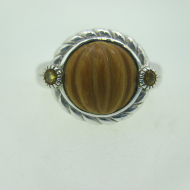 Sterling Silver Tiger's Eye Ring Size 9.25