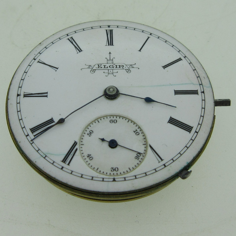 Antique 1889 Elgin Grade 94 Model 1 6s 11J Hunters Movement and Dial Parts (B13505)