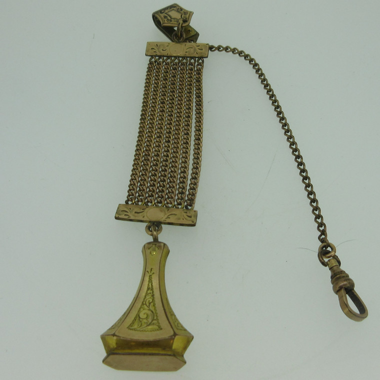 Antique Ornate Chain Link Gold Filled Pocket Watch Chain or Fob As-Is (B13534)