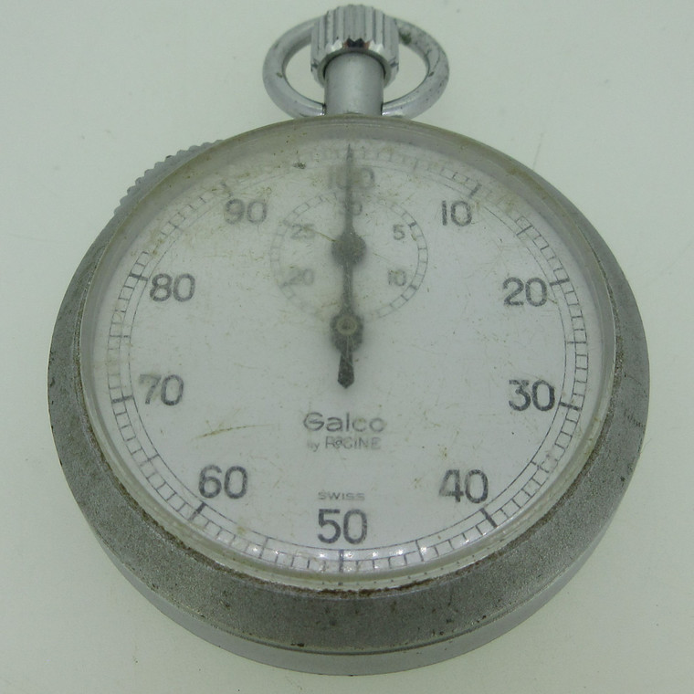 Vintage Jules Racine Co. "Galco" 2-68 JB Swiss 7J 100 Sec Silver Tone Stopwatch Parts (B13712)