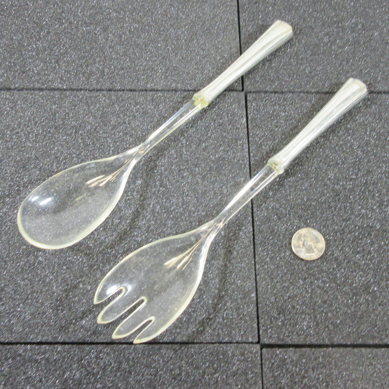 Lot of 2 Vintage Sterling Silver and Plastic Salad Spoon and Fork (5002749)