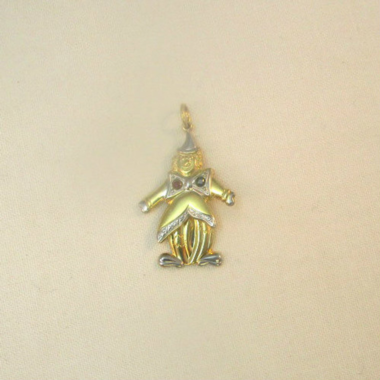 8K Yellow Gold Movable Clown Charm Pendant Marked 333 K&E