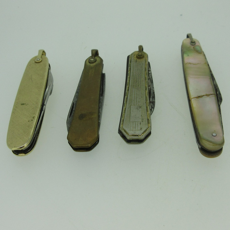 Lot of 4 Antique Pocket Watch Pocket Watch Knives (B14258)