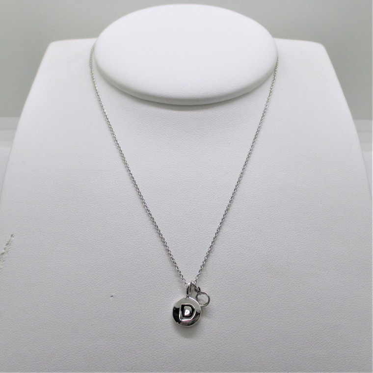 Touchstone Crystal by Swarovski Rhodium Plated Initial D Crystal Mini Chanelle Necklace