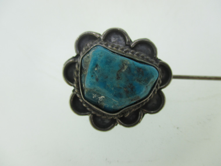 Sterling Silver Stick Pin with Turquoise Stone