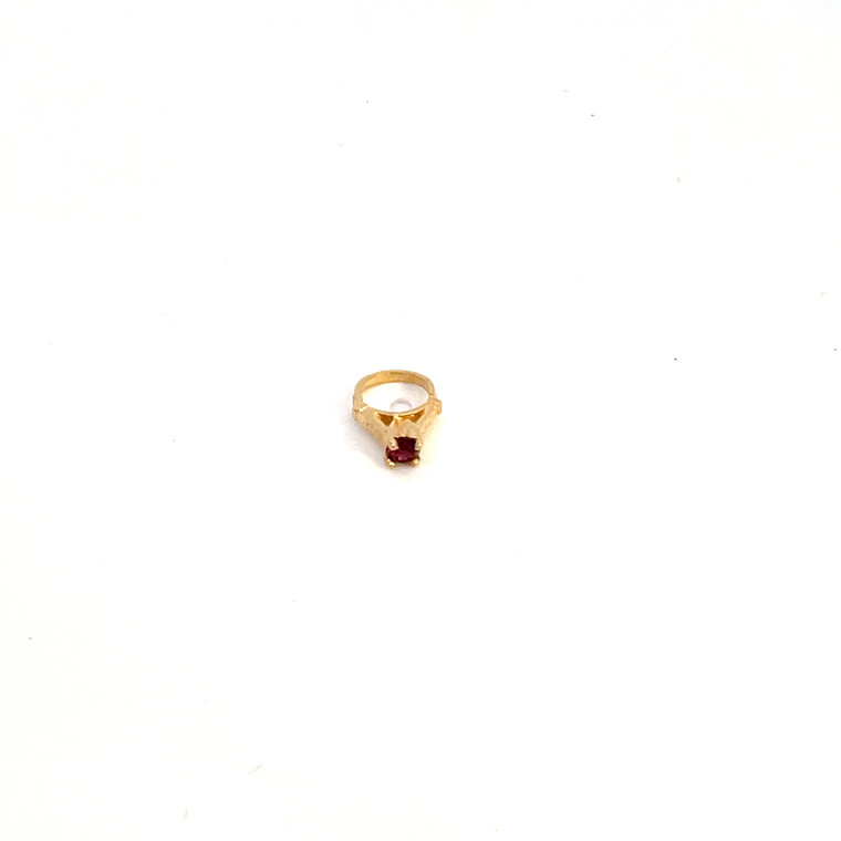 14k Yellow Gold Amethyst Purple Stone February Birthstone Ring Charm