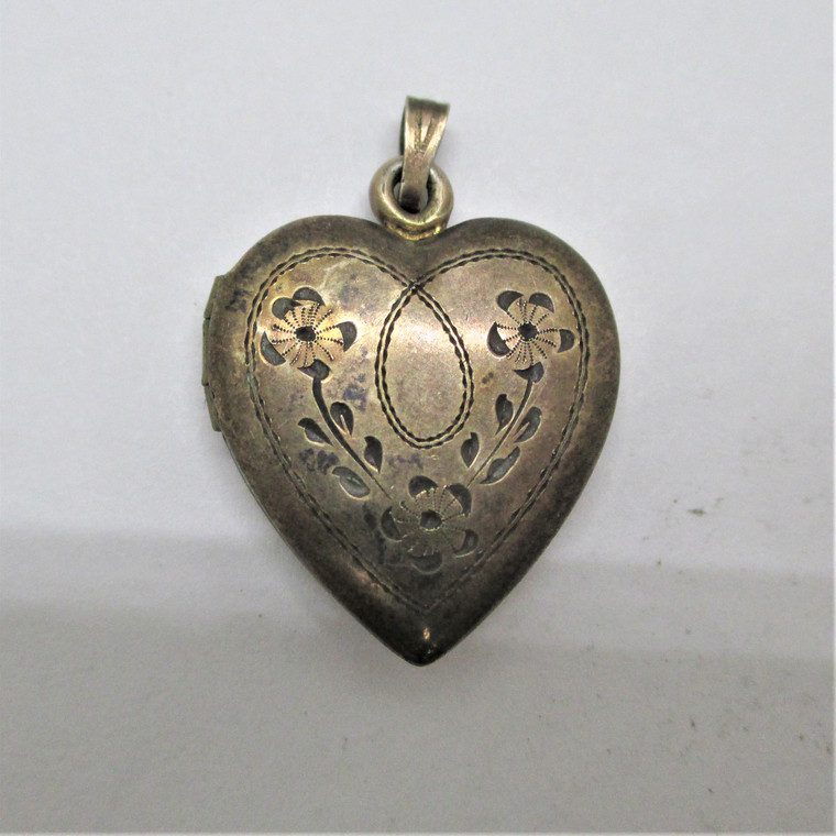 12K Gold Filled Etched Flowers Locket with Picture