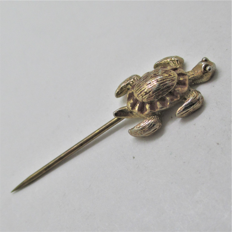 Vintage Unmarked Gold Filled Turtle Stick Pin