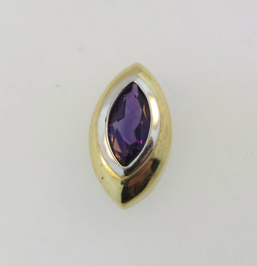 14k Yellow Gold and White Gold Amethyst Pendant