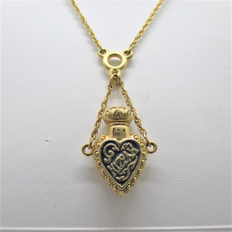 Joan Rivers Gold Tone Mizpah Heart Necklace 18.5"