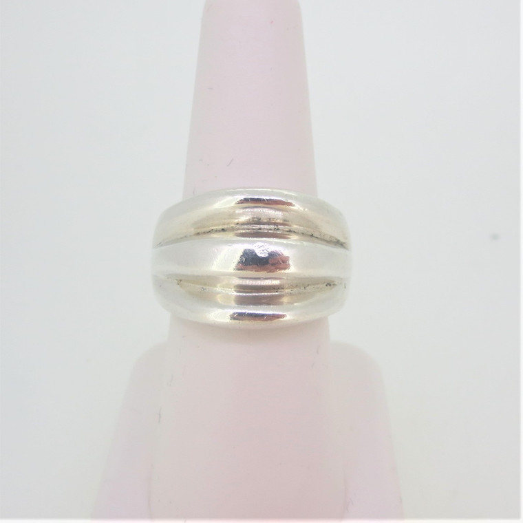 Sterling Silver Domed Fashion Ring  Sz 7 Made in Mexico