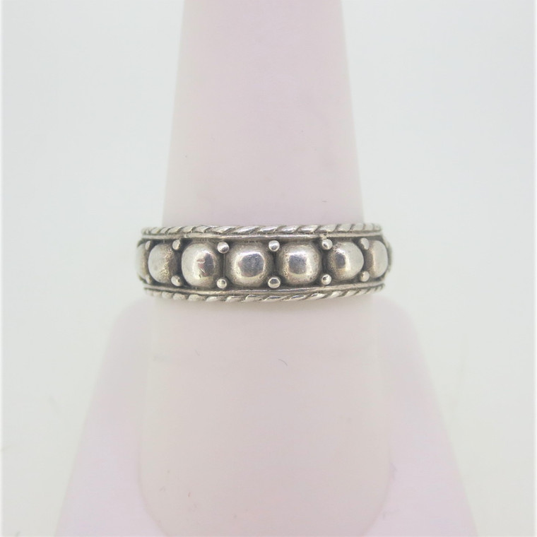 Sterling Silver  Beaded/Rope Design Ring  Sz 9.0