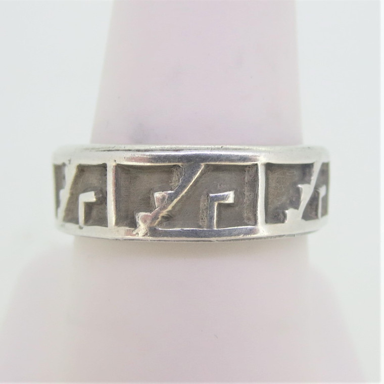 Sterling Silver Abstract Design Band  Ring  Sz 9