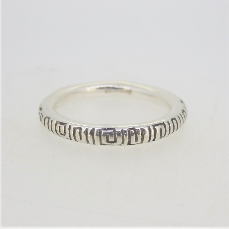 Sterling Silver Abstract Design Unisex Ring  Sz 10