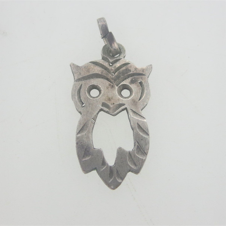Sterling Silver Modernist Style Owl Charm/Pendant