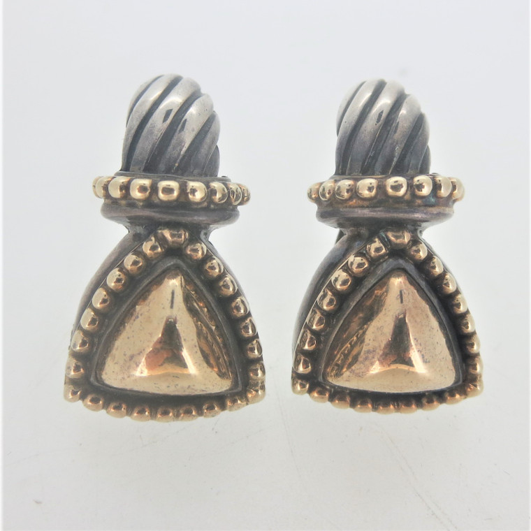 Sterling Silver with 18K Gold Two Toned Jonah Grossbardt Earrings