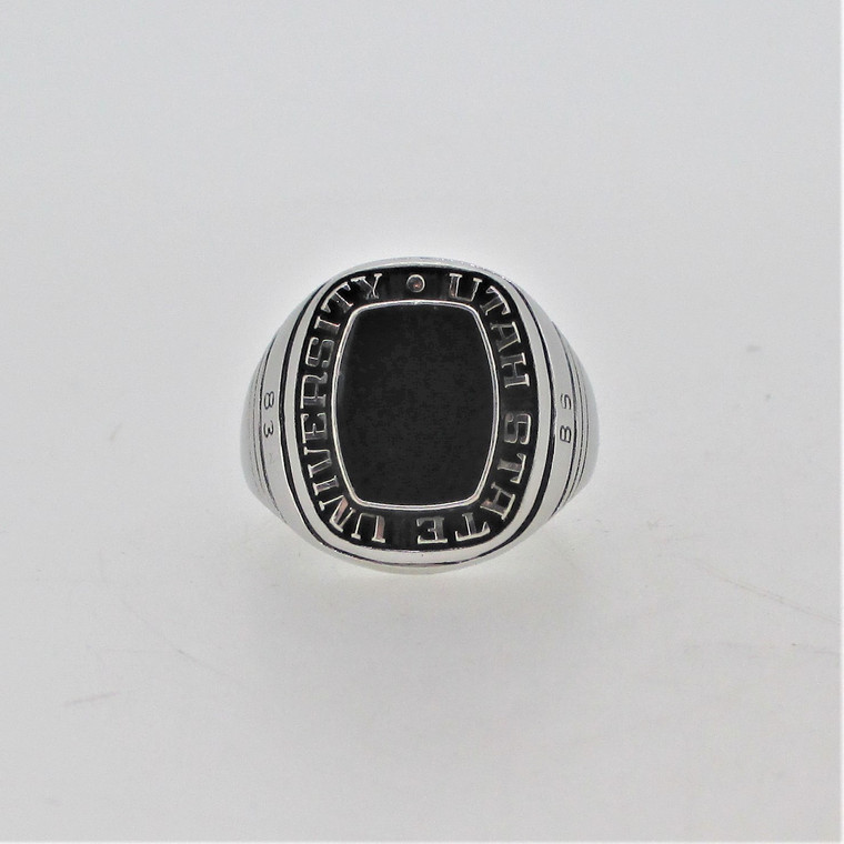 Art Carved Siladium Utah State University Black Stone BS 83 Ring Size 10