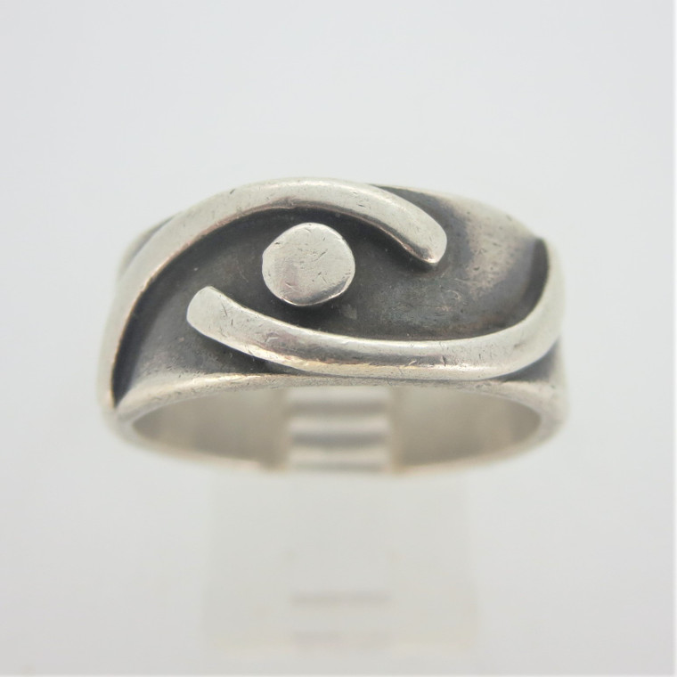 Sterling Silver Zodiac Cancer Band Ring  Size 10.5