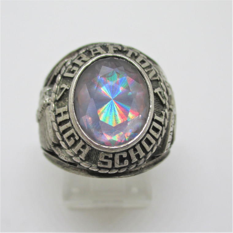 Sterling Silver Josten Grafton High School Initialed Class 1980 Ring Size 8