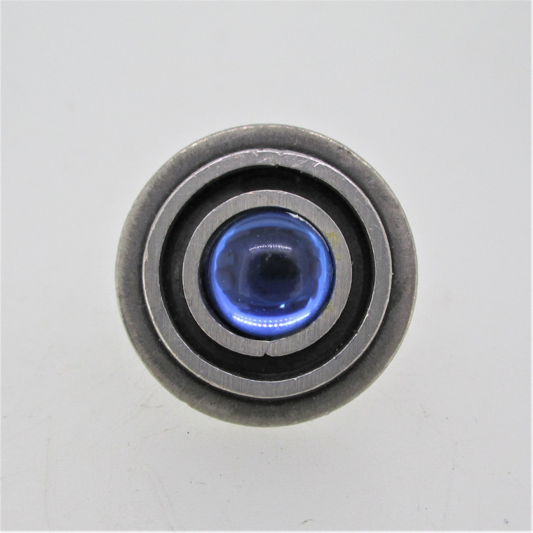 Bent Larsen Pewter Denmark Blue Stone Mid Century Modern Adjustable Ring