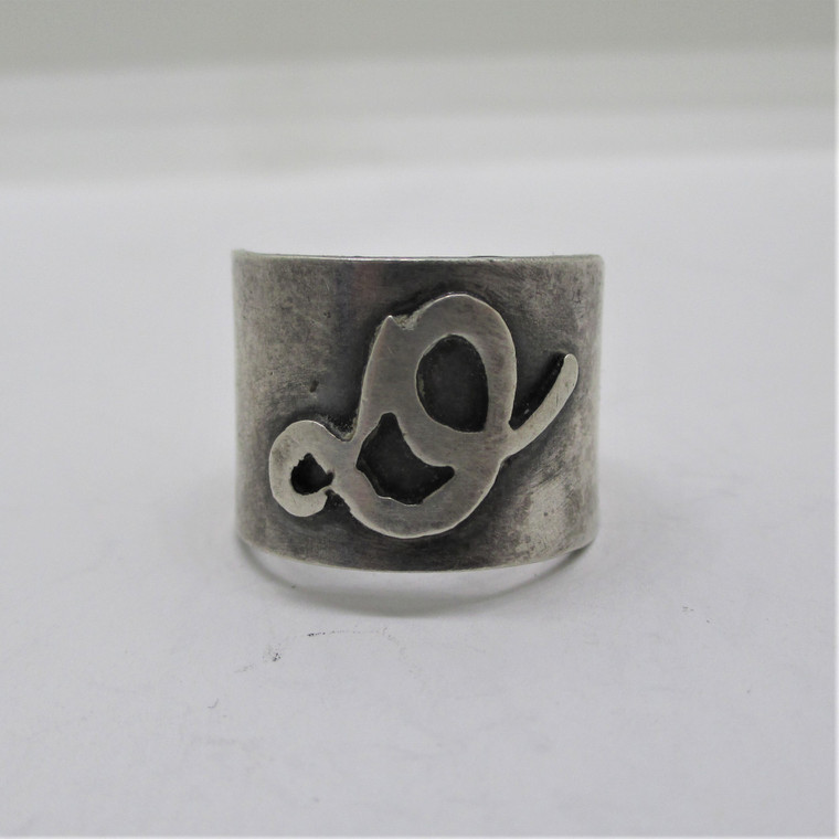 Unmarked Sterling Silver Initial D Ring Size 5