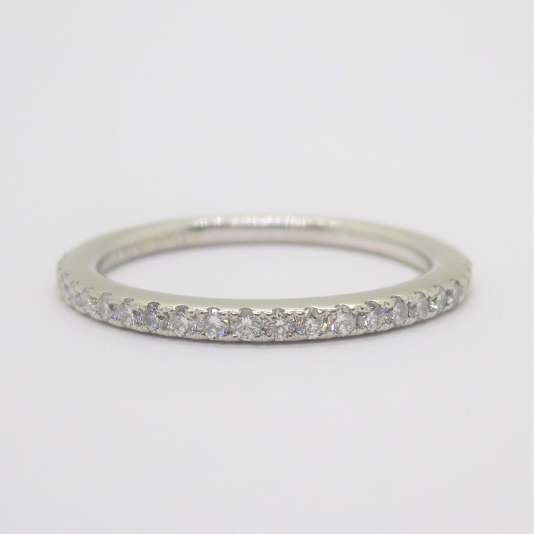14k White Gold Vera Wang Diamond Pave Stackable Band Ring Size 6 1/2