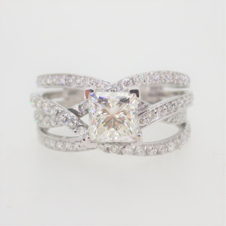 18k White Gold IGI Certified 1.51ct Diamond Engagement Wedding Ring Size 7