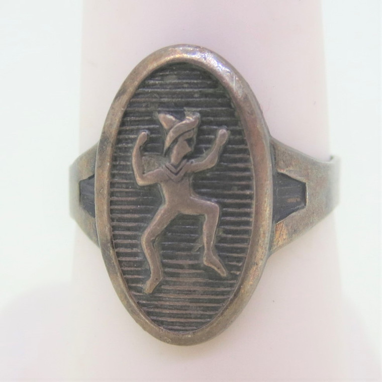 Sterling Silver Vintage Dancing Jester Ring Adjustable Size