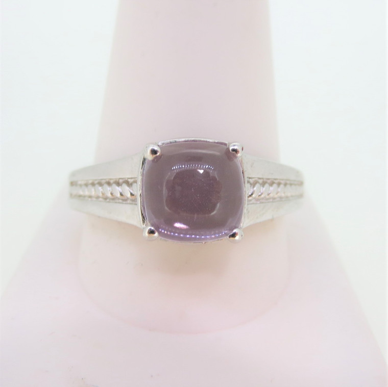 Sterling Silver Chuck Clemency Ring with Purple Stone Size 12