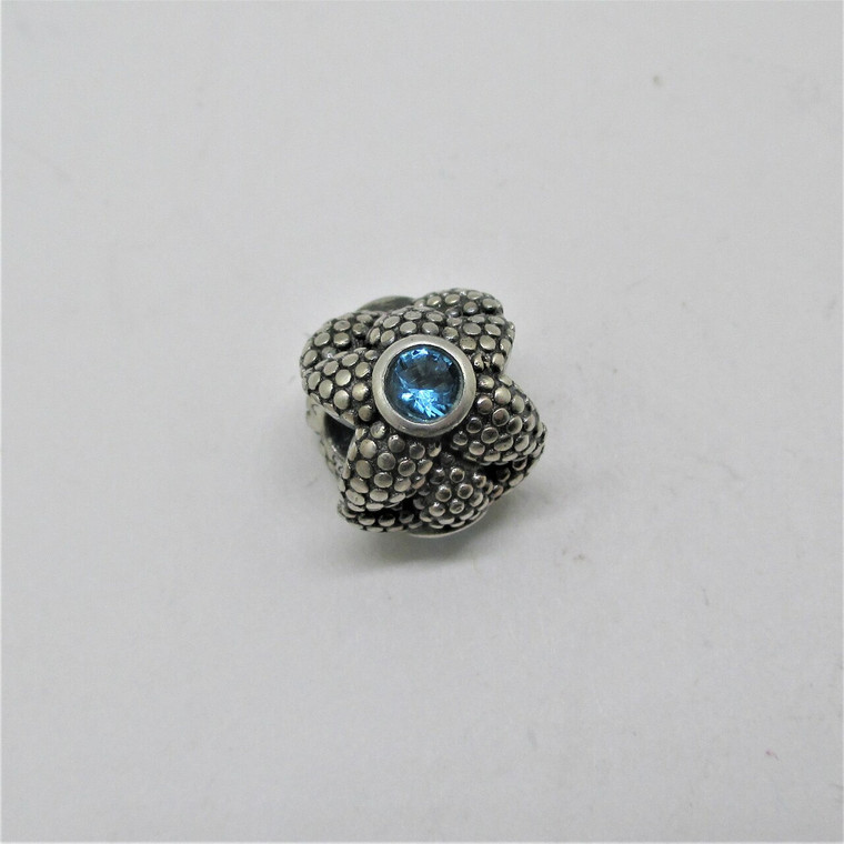 Pandora Sterling Silver Sea Star Turquoise Synthetic Spinel Charm Discontinued 791163SST