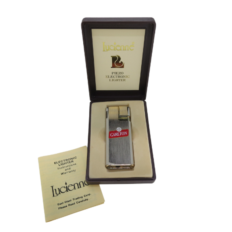 Vintage Carlton Cigarettes Lucienne Electronic Lighter in Box w/ Papers NOS