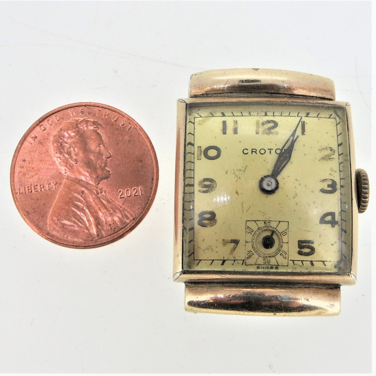 Vintage 1950's Croton 17 jewel 10K Gold filled wristwatch