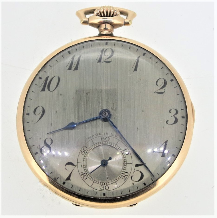 Working Antique 10K Gold filled New York Standard Pocket Watch and Case. 1922, 15j 10s