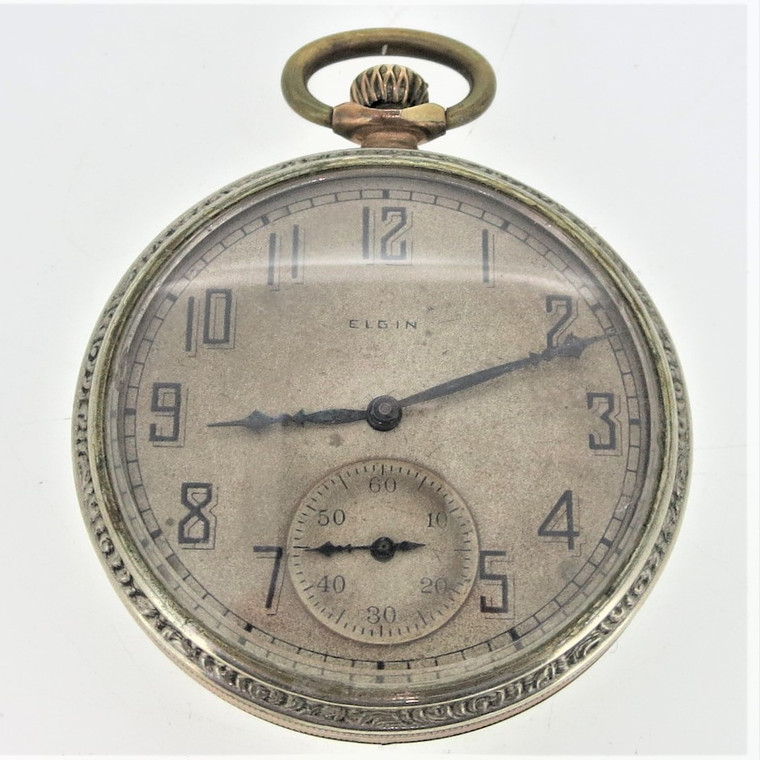 Working Vintage Silveroid Illinois Pocket Watch and Case. 1925, 7j 12s